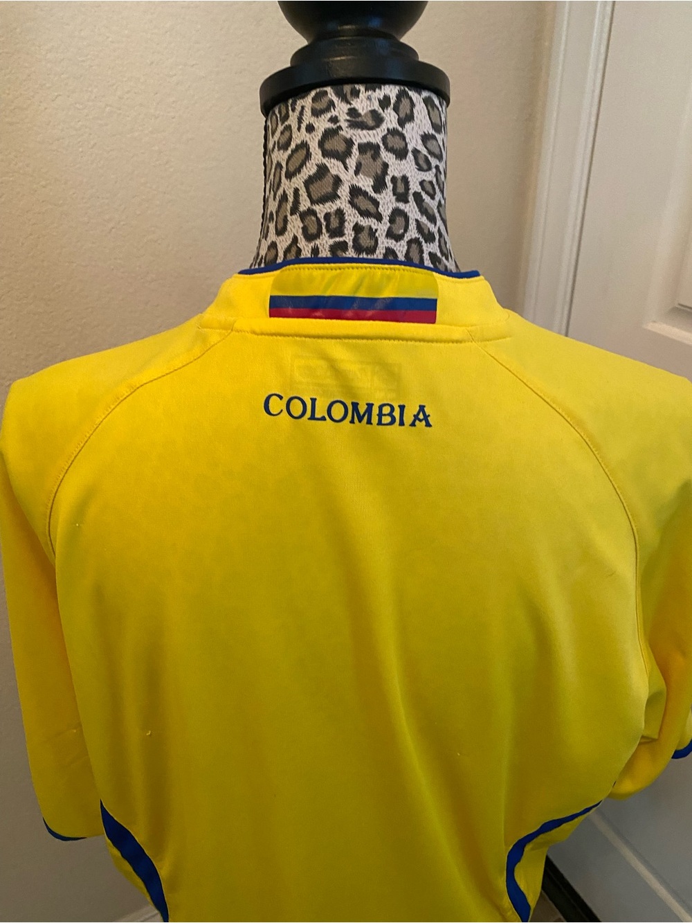 Lotto Men’s Yellow Colombia Soccer Jersey with Blue Accents - Picture 4 of 6